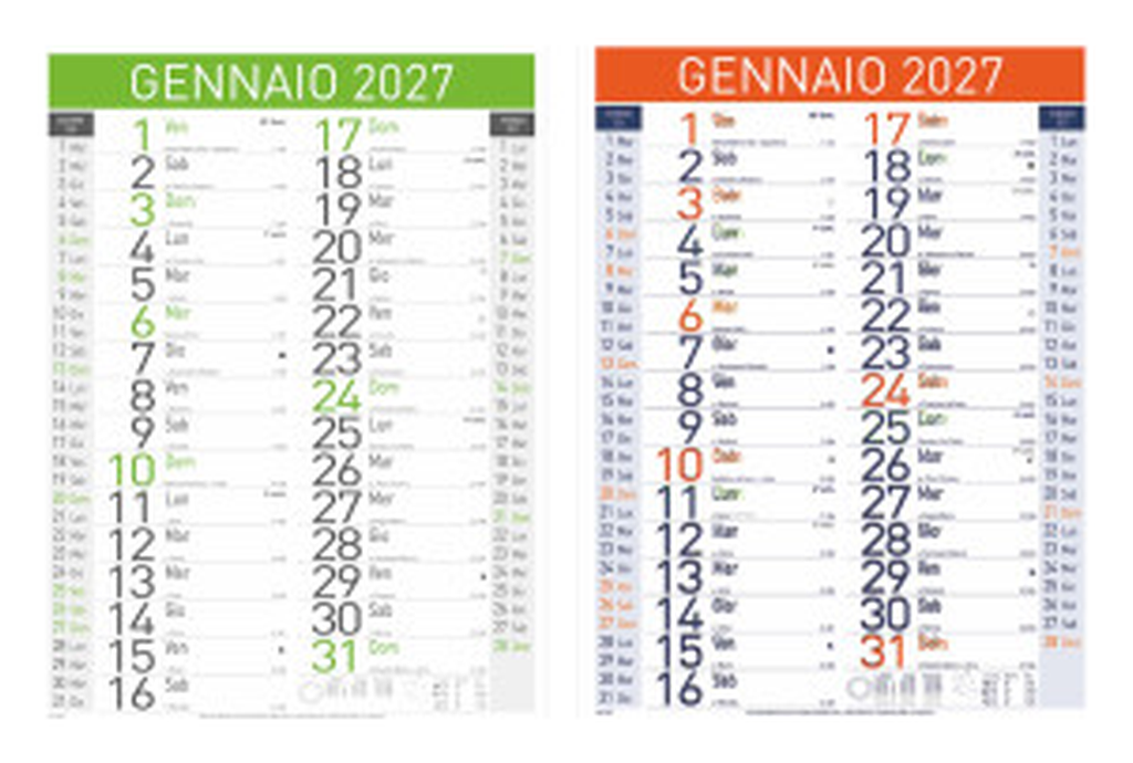 Calendario olandese da parete 28,8 x 47 cm
